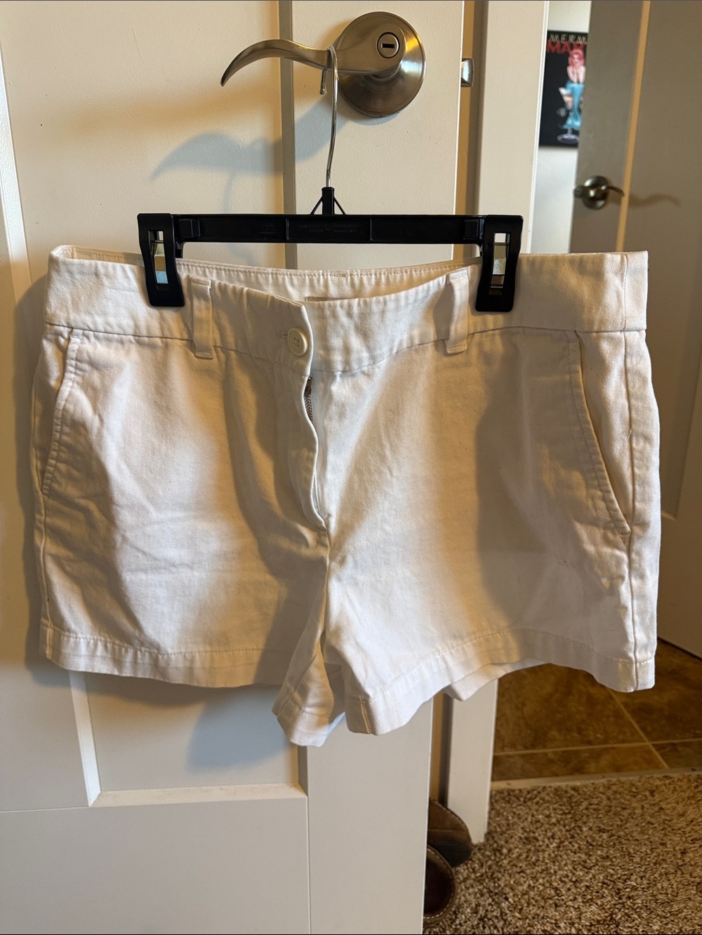 LOFT White Casual Cotton Blend Bermuda Shorts